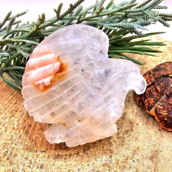 Nature Crystal Quartz Hand Carved Flying Eagle Decor - Picture 6 of 10